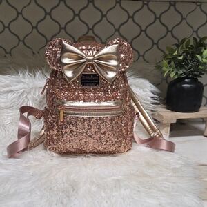 Disney Sparkling Rose Gold Backpack